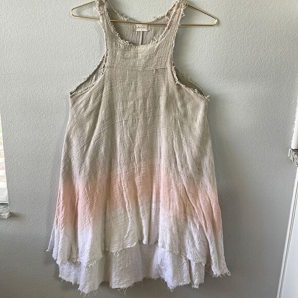 ALTAR'D STATE Womens Ombre Swing Dress Small Neutral Minimalist Lightweight - Picture 2 of 5